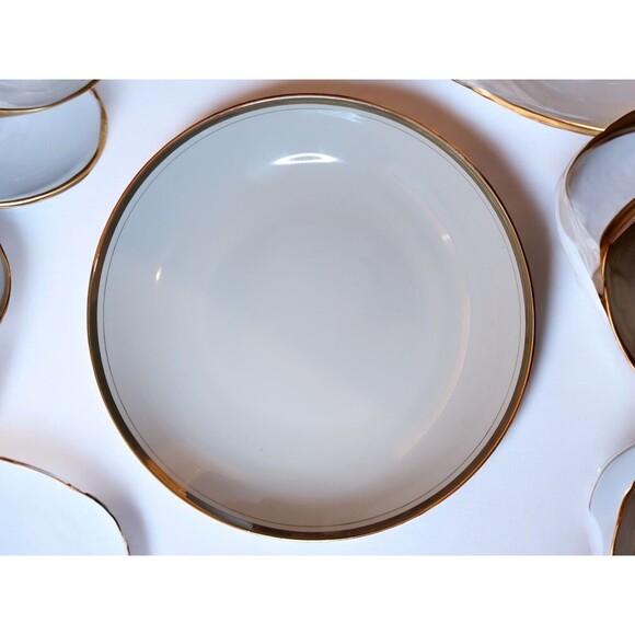 Lot of 6 Royalton Island Gold Soup Plates – Vintage Japan – 3 Boxed Sets - Picture 2 of 9